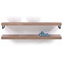 Looox Wooden Base Shelf Duo Eiken 200 cm Old Grey/Mat Zwart