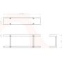 Technische tekening, Looox Wooden Wall Shelf Duo 80cm Old Grey/Geborsteld RVS, WWSDUO80RVS