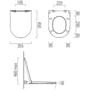 Technische tekening, Ben Puro toiletzitting met Softclose en Quick Release wit, ZIT100W