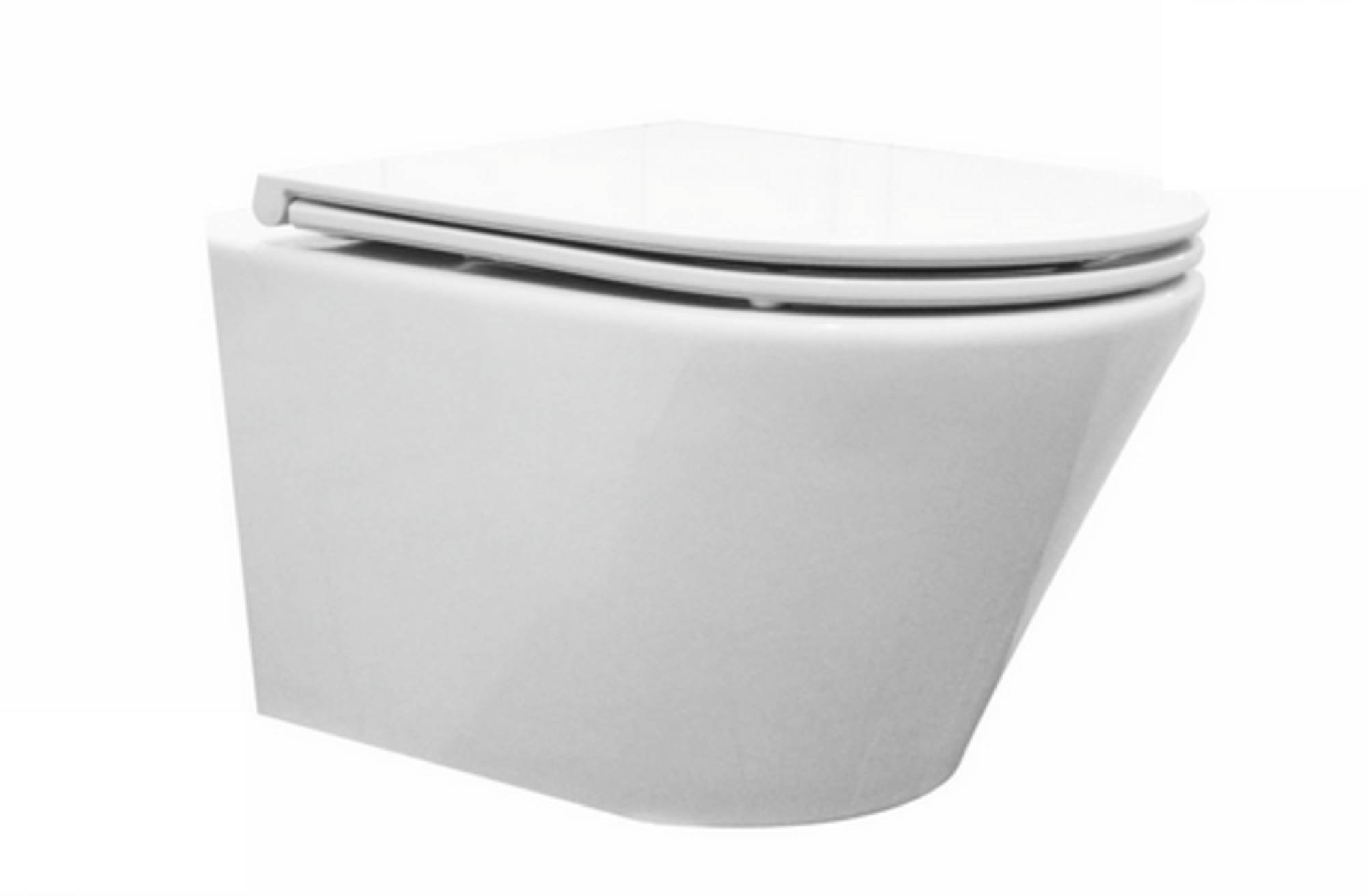 Saqu Sky 3.0 compact randloos hangtoilet met flatline toiletbril met quickrelease Wit