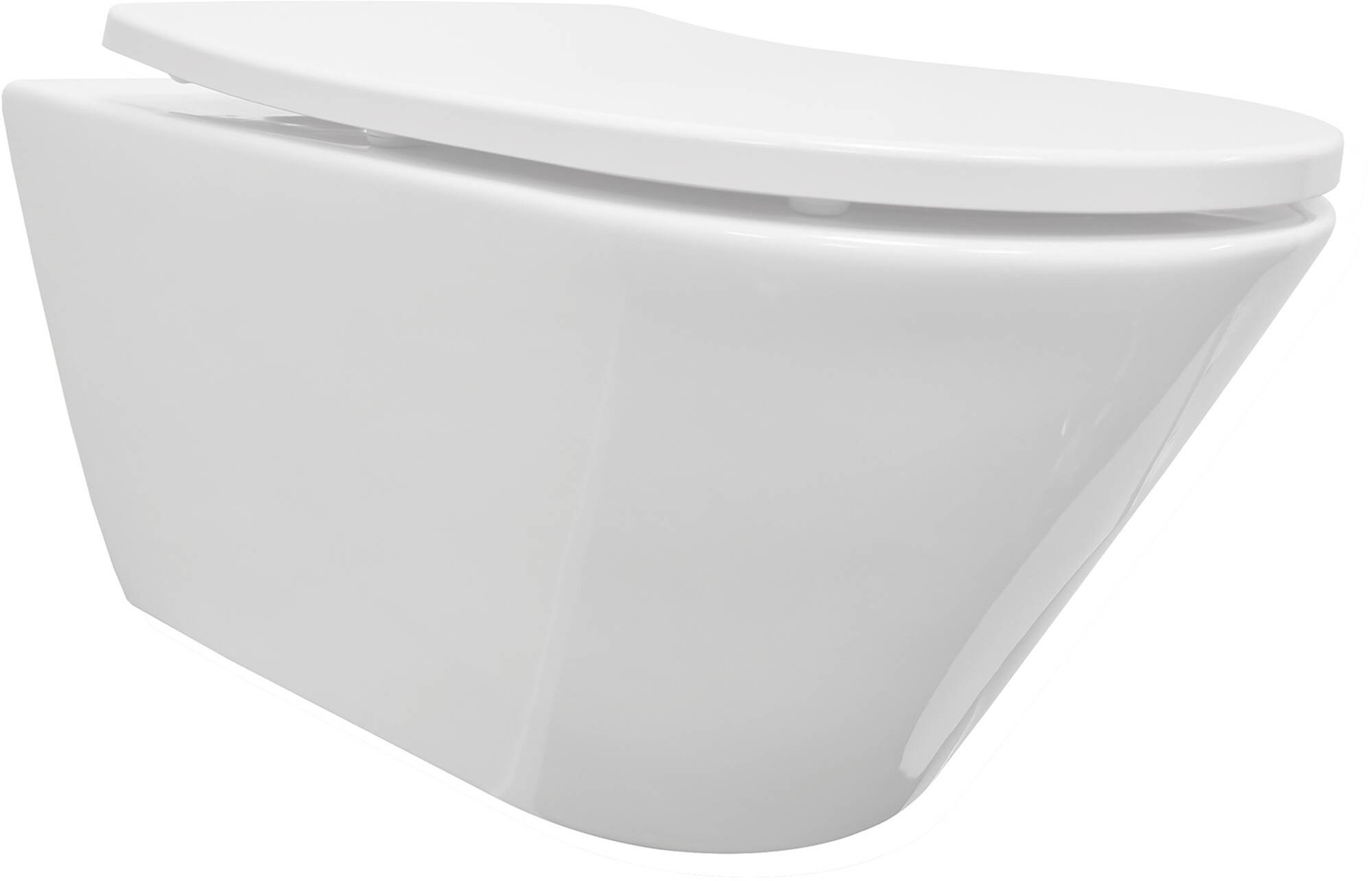 Saqu Opaque hangtoilet incl. toiletbril 35 5x53 cm Glans Wit