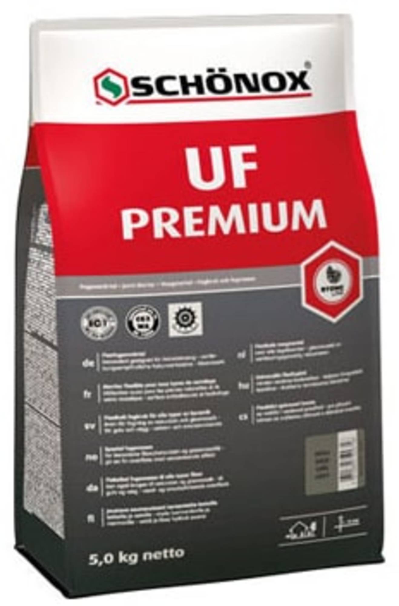 Schonox UF premium donkergrijs 5 kg voegmiddel
