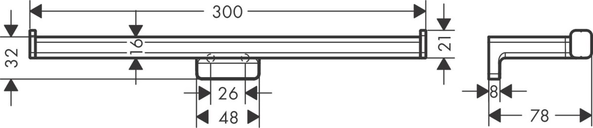 41748670 Hansgrohe AddStoris Toilettenpapierhalter Doppelt 30x7,8x3,7 cm Matt ...