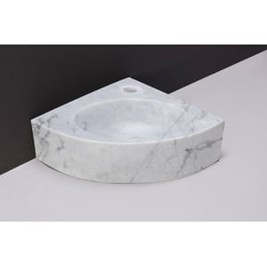 Forzalaqua Turino Fontein 30x30x10 cm 1 kraangat Carrara Marmer Gepolijst