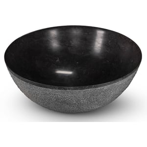 Looox Stone Low Waskom Ø 42 cm Black