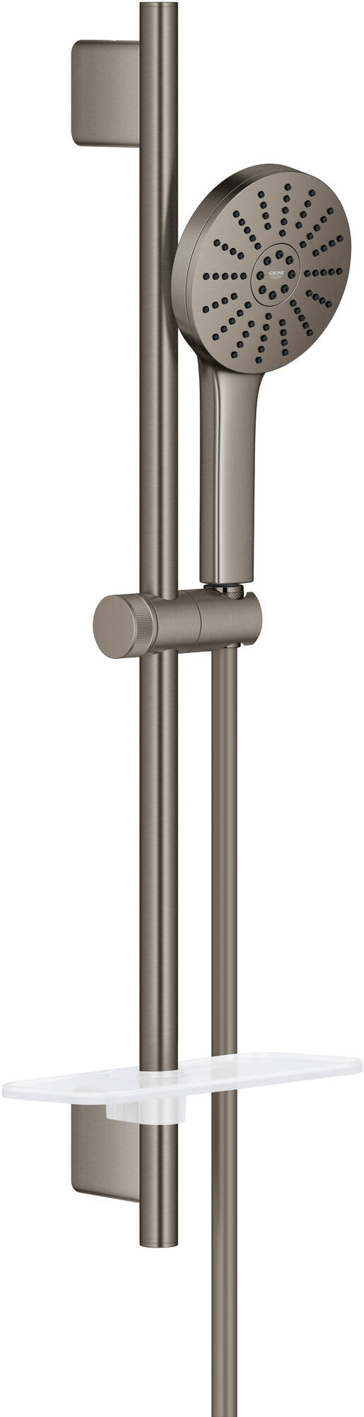 GROHE Vitalio Joy glijstangset met 3 straalsoorten en douchetray hard graphite geborsteld