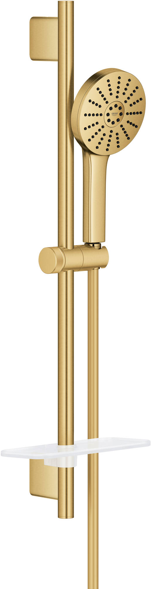 GROHE Vitalio Joy glijstangset met 3 straalsoorten en douchetray cool sunrise geborsteld