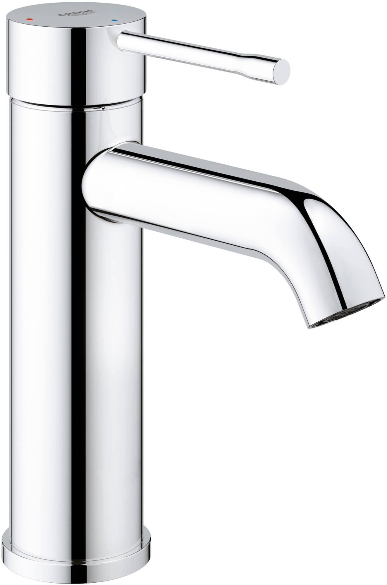 Grohe Essence New S-size wastafelkraan met koude start en klikwaste chroom