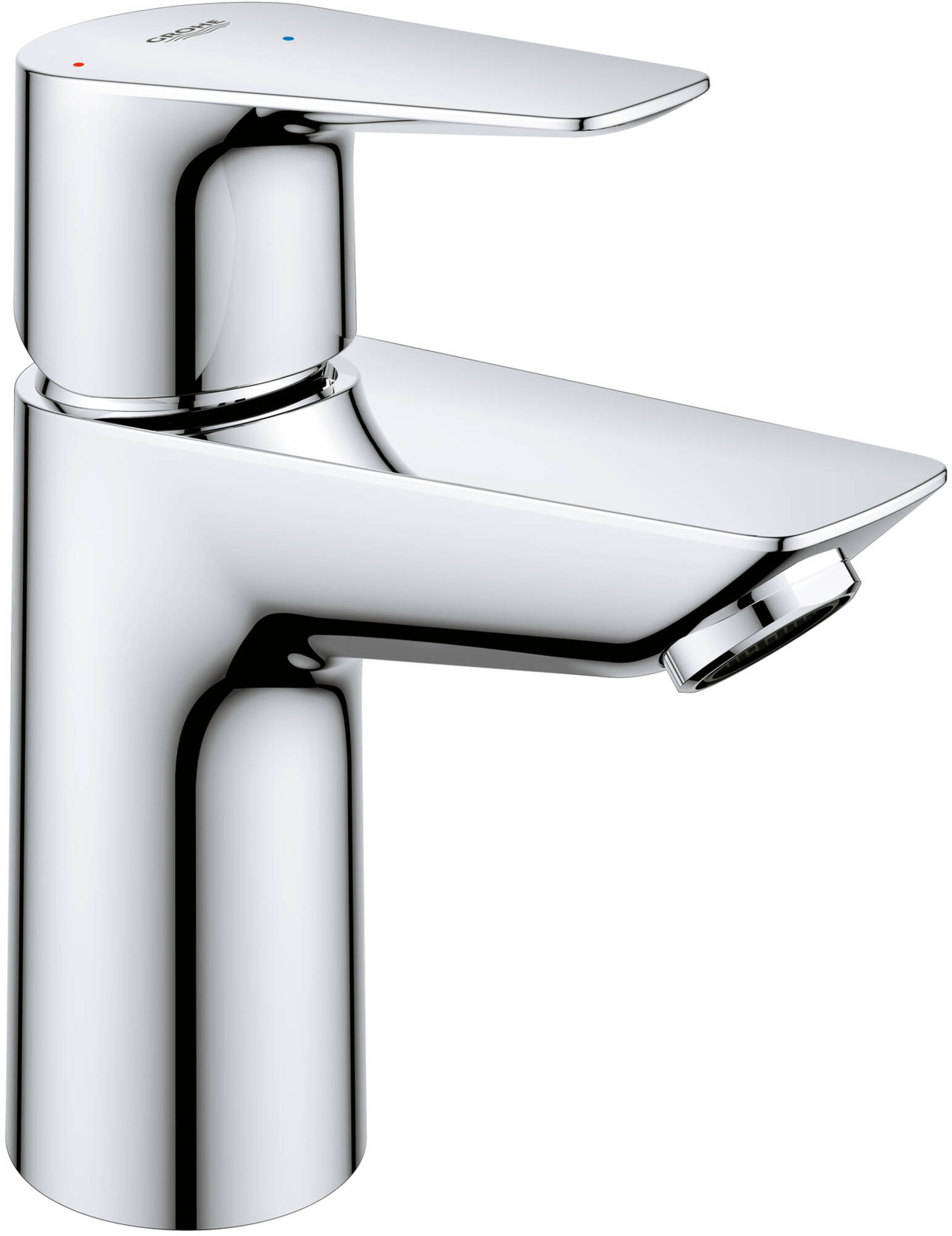 Grohe Start Edge wastafelkraan S-size met koude start en push-open waste waste chroom