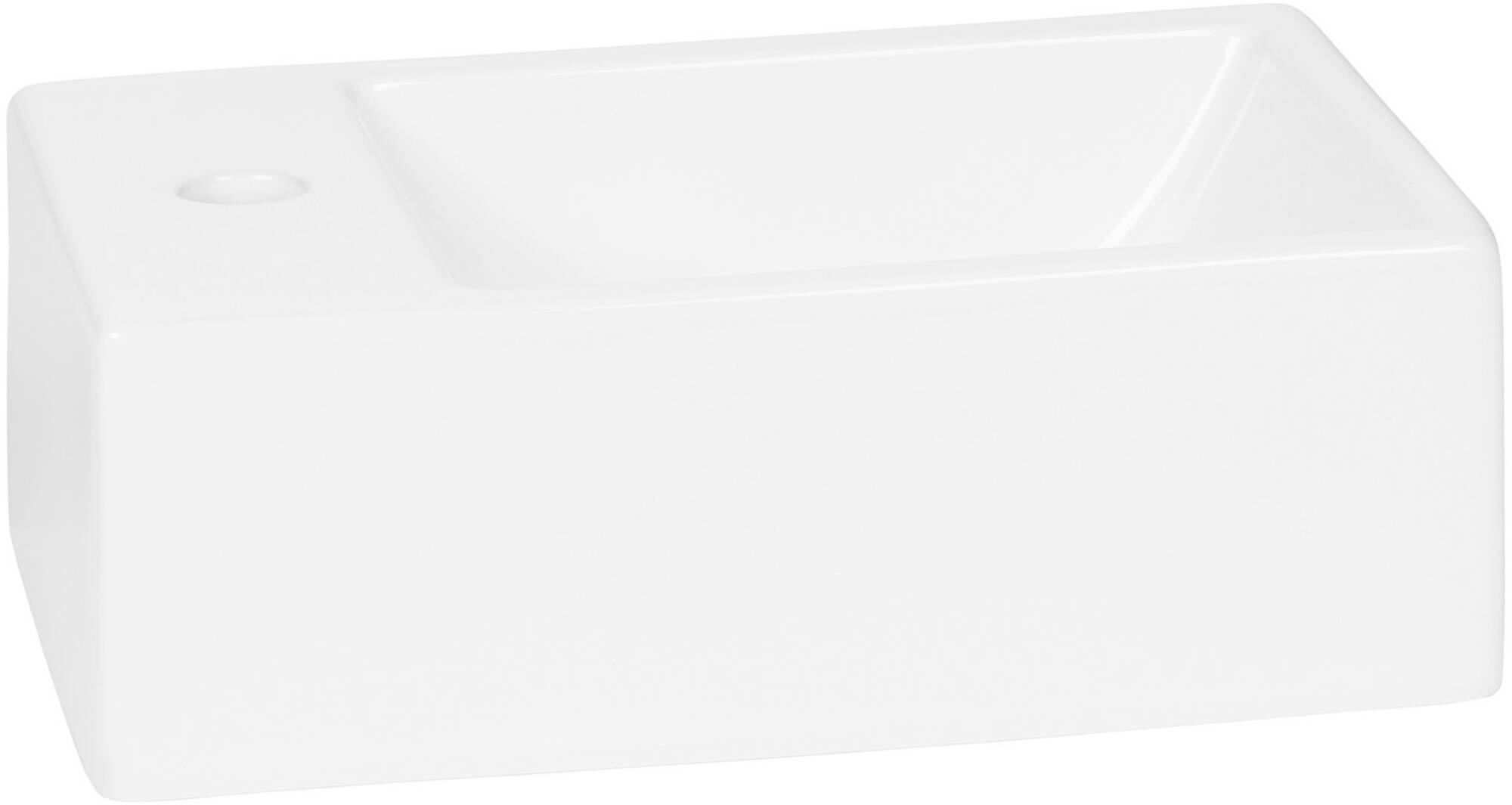 Saqu Trento fontein met kraangat links 30,5x18x11cm wit