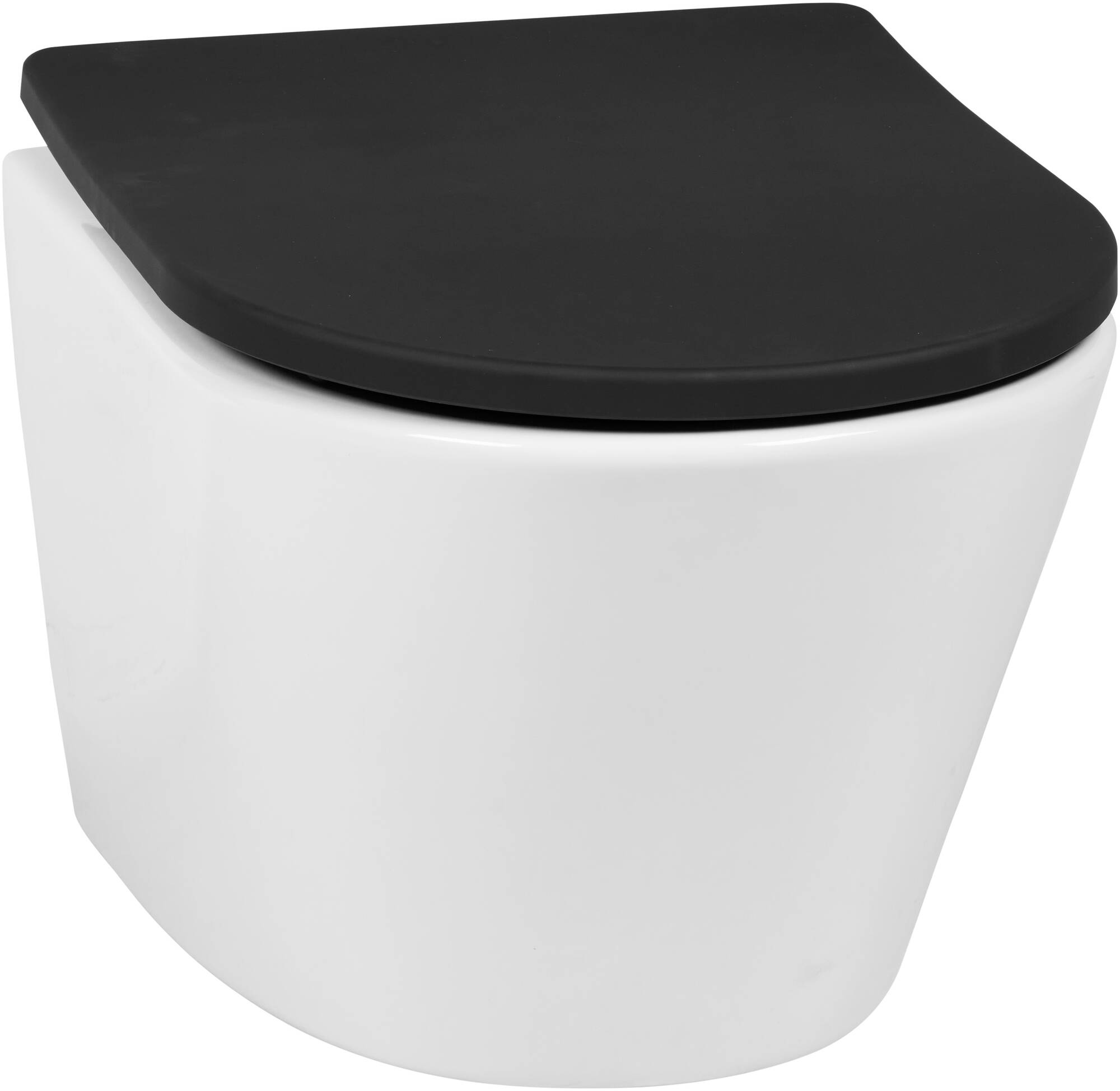 Saqu Sky 2.0 compact randloos hangtoilet met slimseat toiletbril met quickrelease Wit Zwart