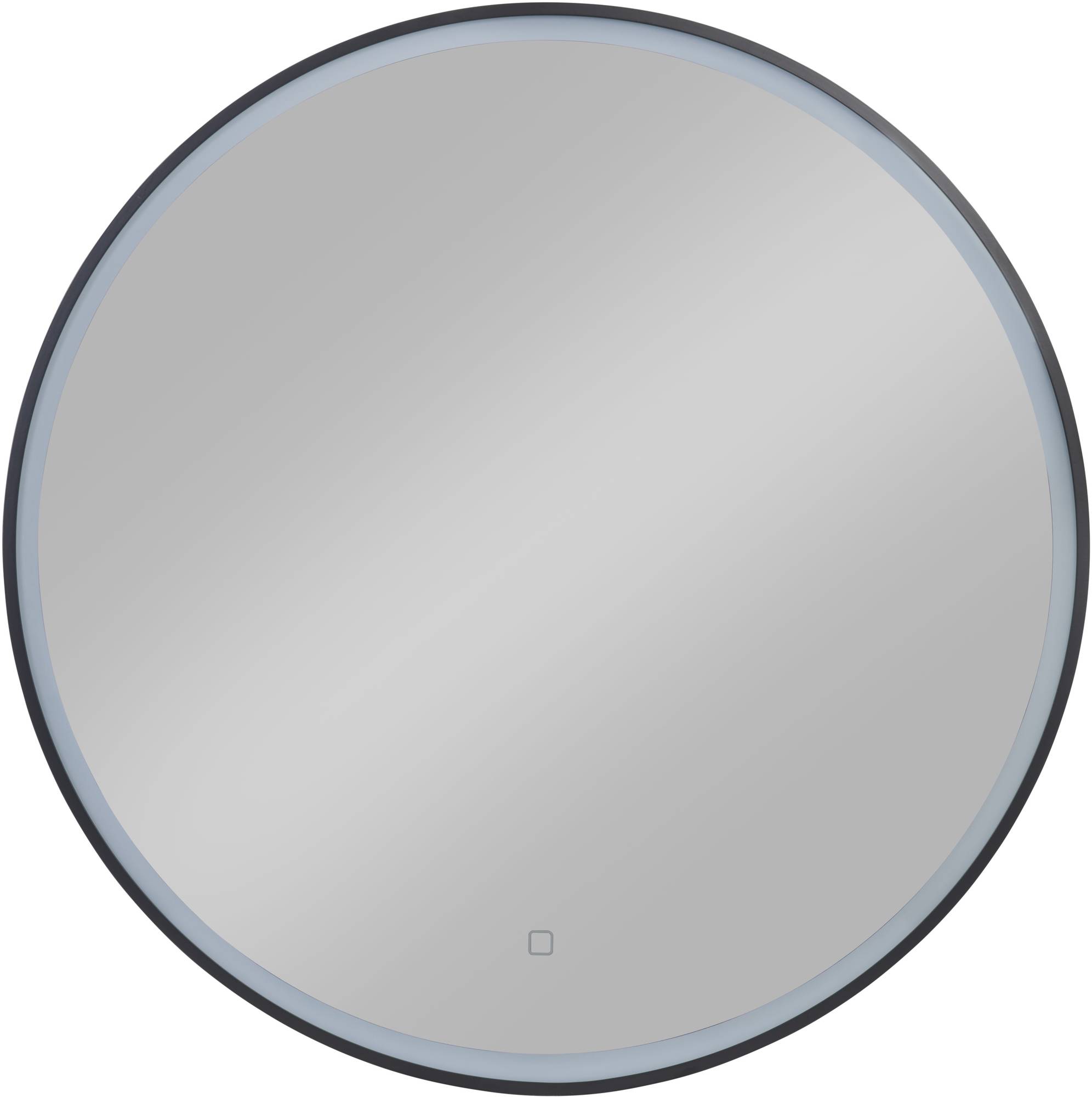 Saqu Forma ronde spiegel met LED verlichting en anti-condens Ø100cm mat zwart