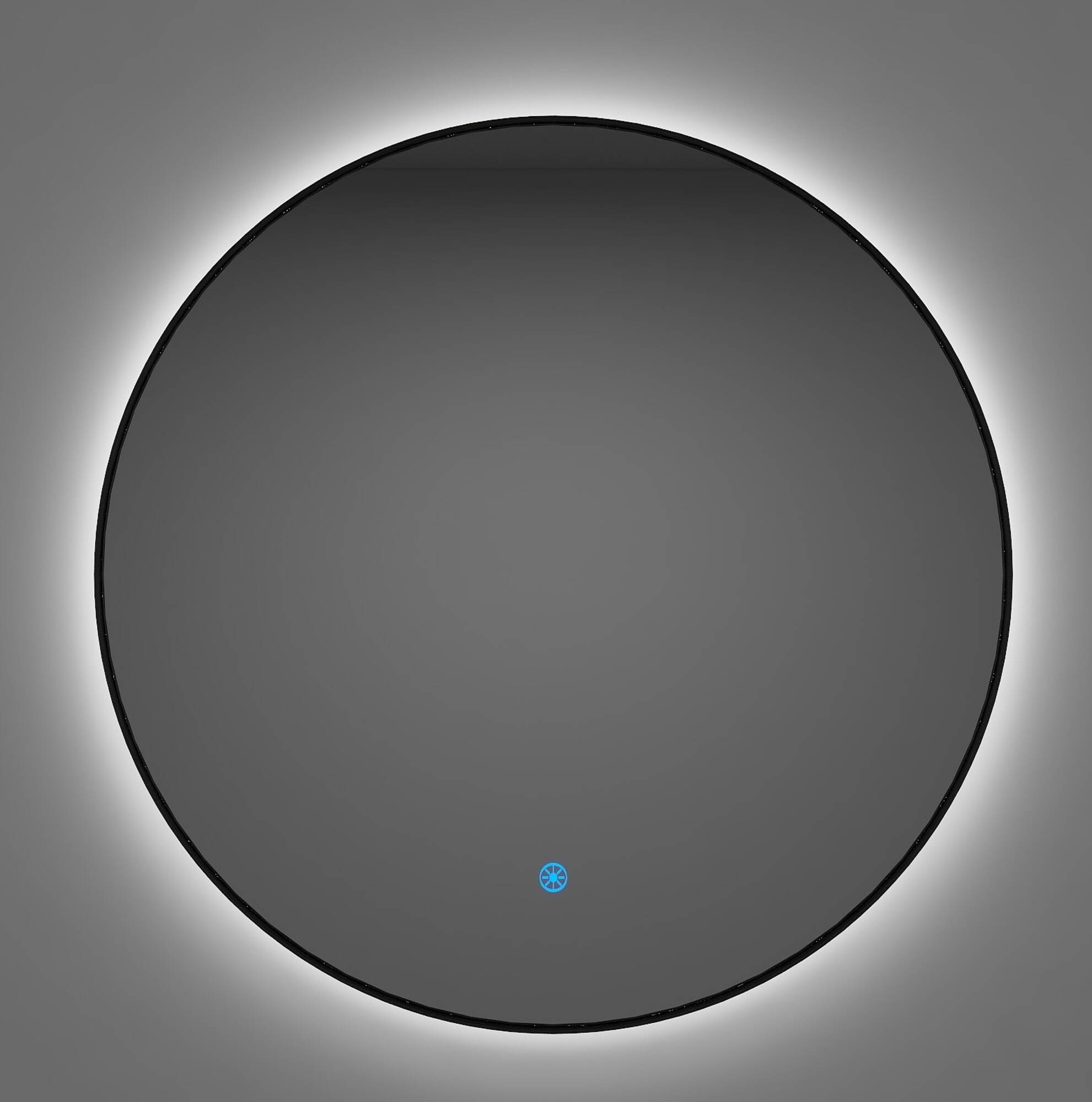 Saqu Cerchio ronde spiegel met LED verlichting Ø100cm mat zwart