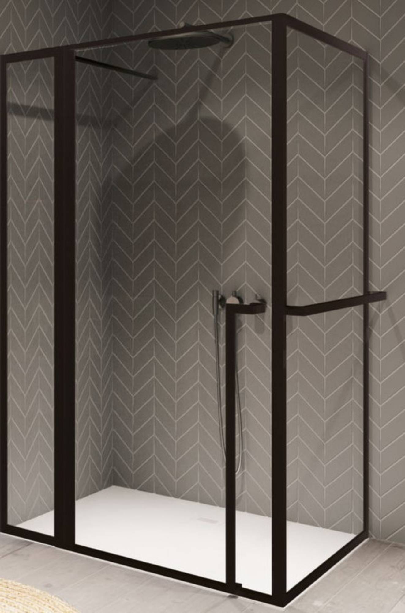 Riho Lucid douchecabine 130x100x200cm zwart mat