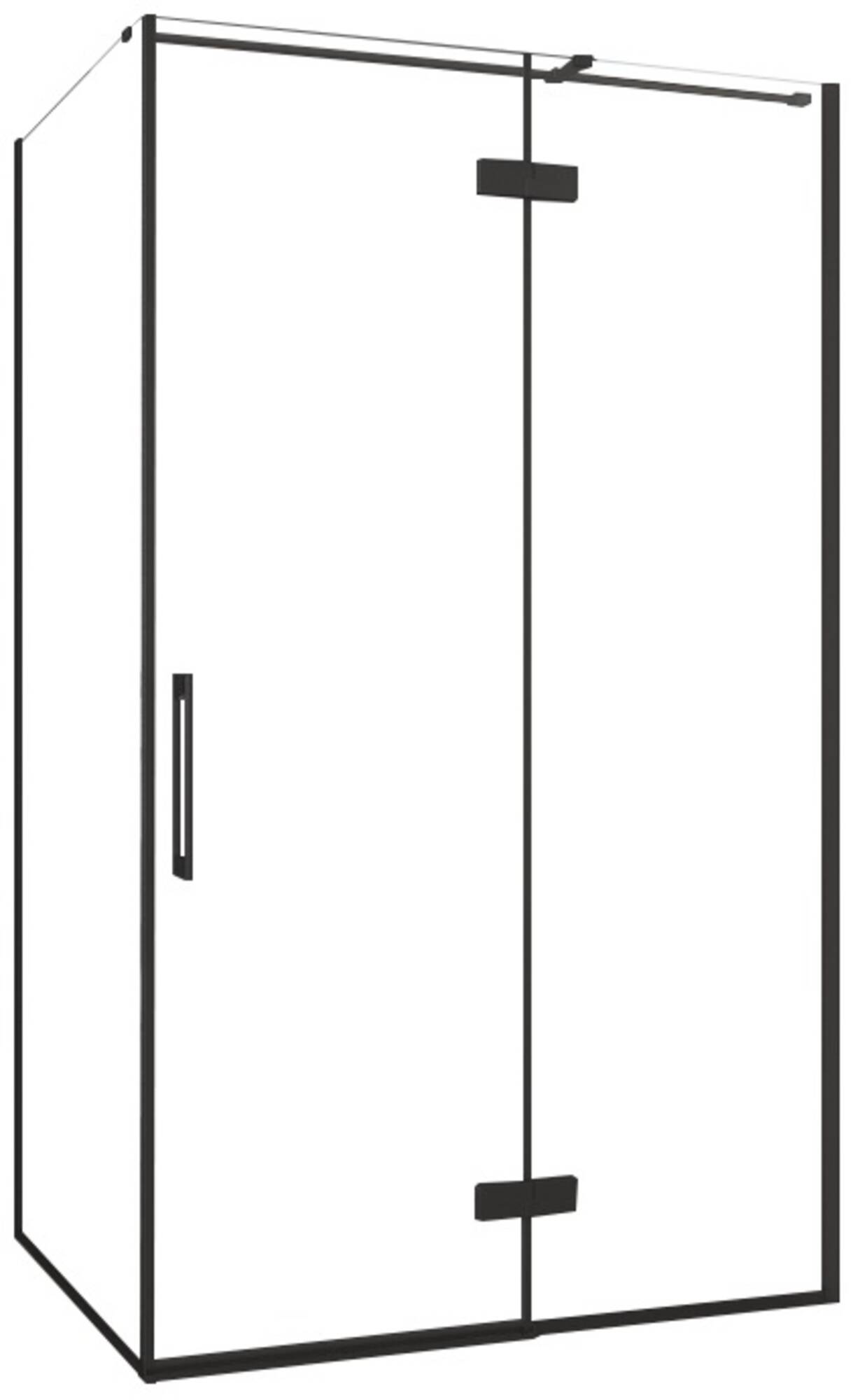 Saqu Grace draaideur met vast paneel rechts incl. antikalk 120x210cm mat zwart