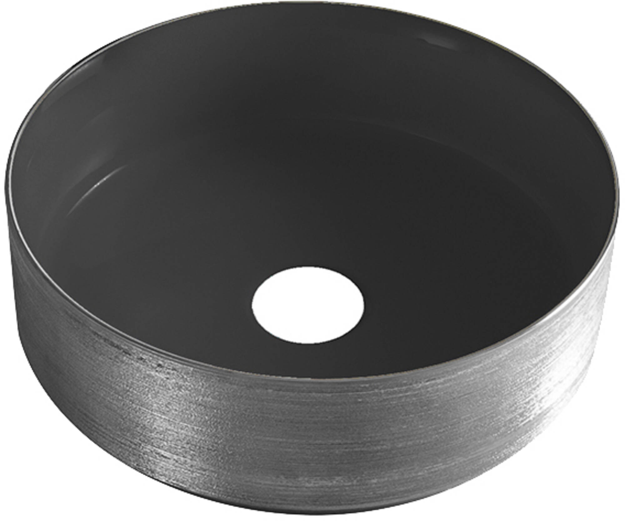 Saqu Aura Opbouwkom Ø 36x12 cm Mat Zwart Gunmetal