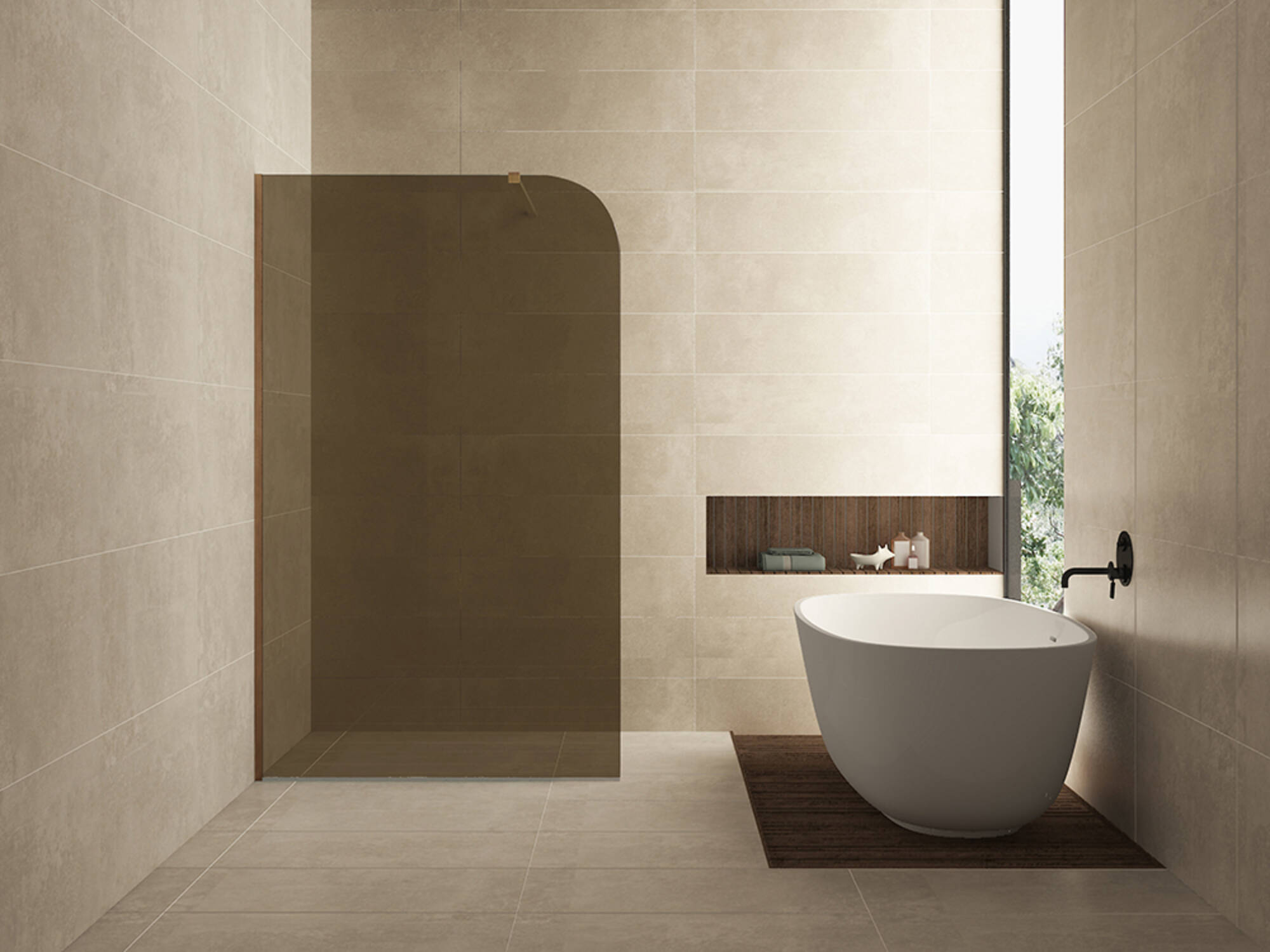 Saqu Lunor Inloopdouche 120 cm Brons Glas