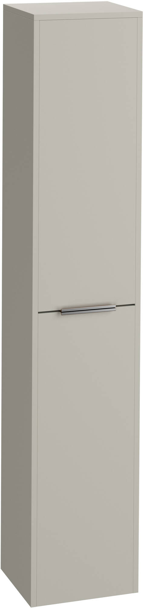 Saqu Lima hoge kast met chromen greep 35x32x180cm kiezel grijs