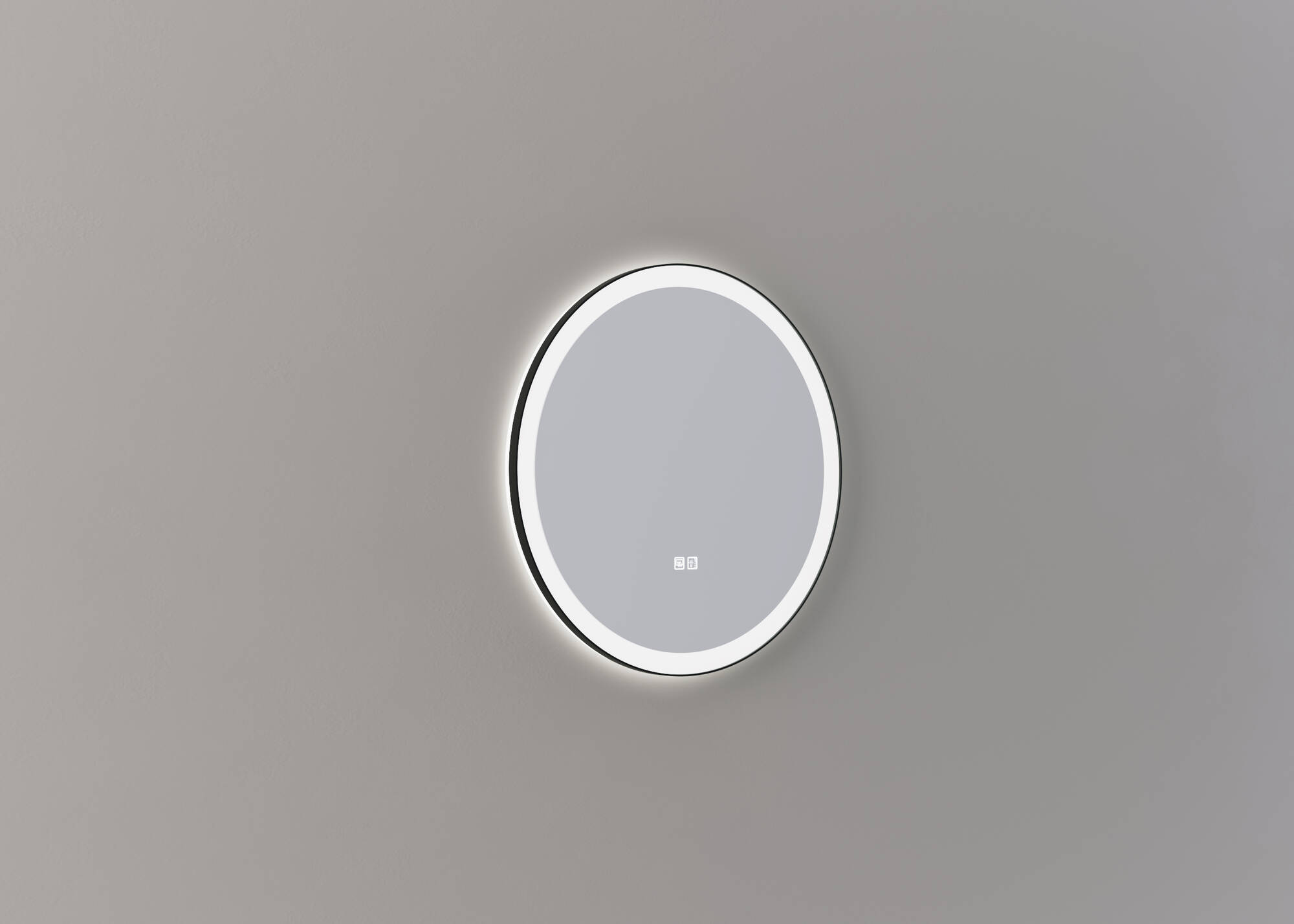 Thebalux M01 Spiegel Ø 60 cm Mat Zwart