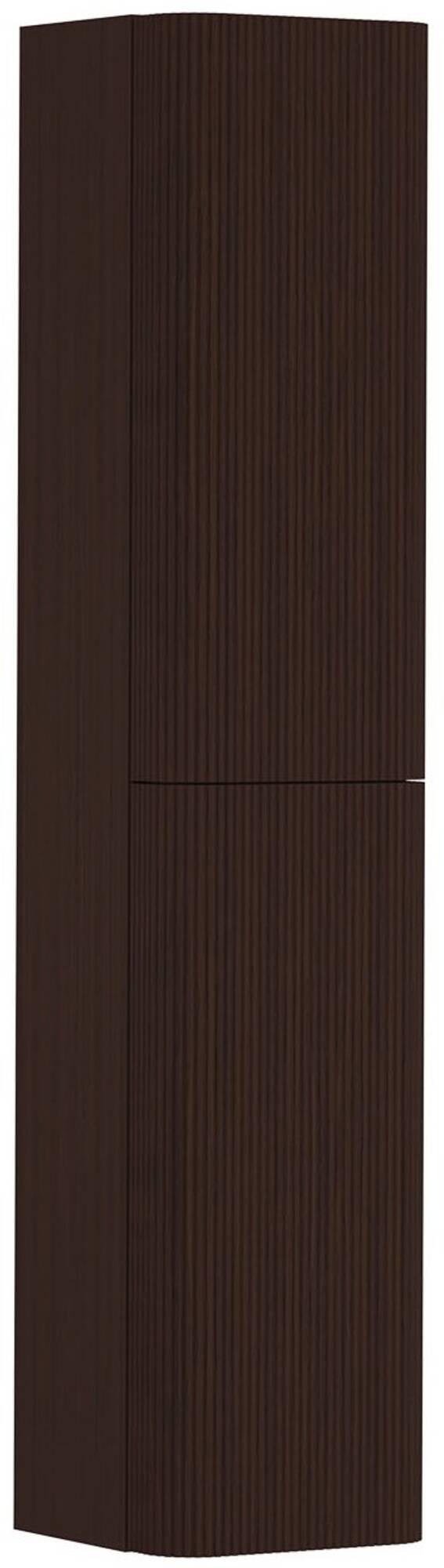 Saqu Olivo hoge kast rechtsdraaiend 35x35x169cm fineer charcoal ribbel