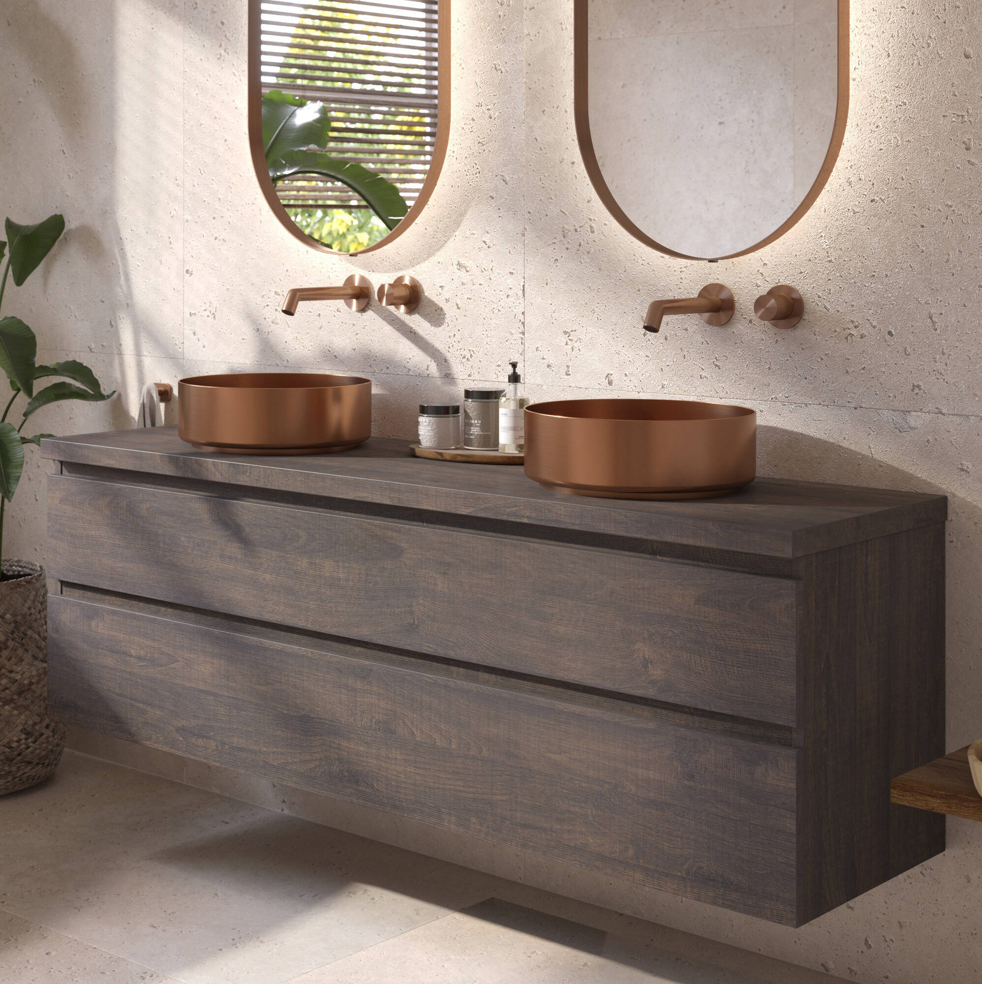 Ben Tendenza badmeubel incl. afdekblad 160x46x64cm prime oak