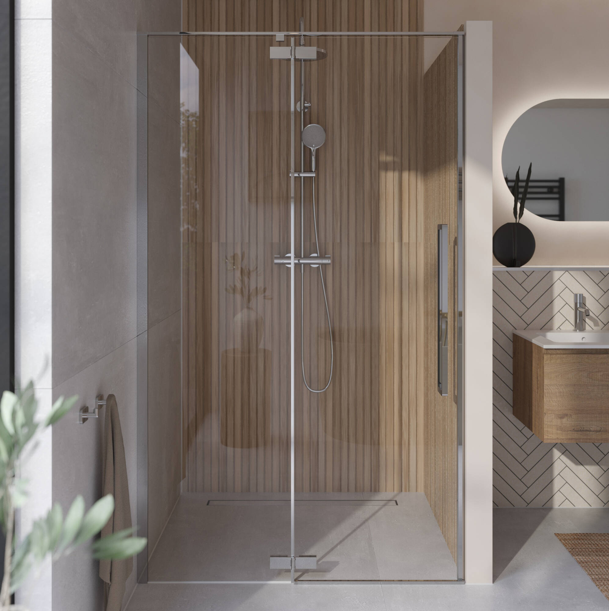 Saqu Trophy nisdraaideur incl. antikalk 120x203cm chroom